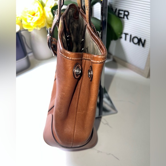 Coach 7588 | Y2K Brown Leather Small Carryall/Tote - Picture 6 of 13